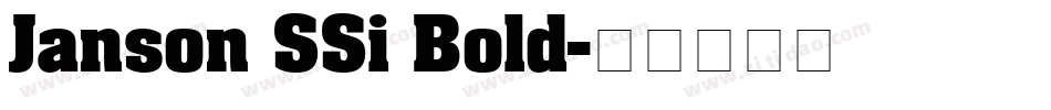 Janson SSi Bold字体转换